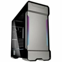 Phanteks PH-ES518XTG_DGS01 Tour Midi Boîtier PC Argent 3 Ventilateurs Pré-installés, éclairage Intégré, Fenêtre Latéral - Argent