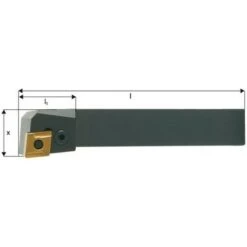 FP Porte-outil ISO 95° PCLNR/L, Désignation : PCLNL 2525 M12, Queue Vierkant 25 X 25 Mm, Dimensions L 150 Mm, Dimensions L1 : 33 Mm