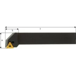 FP Porte-outils ISO 90° PTGNR/L, Désignation : PTGNL 2020 K16, Queue Vierkant 20 X 20 Mm, Dimensions L 125 Mm, Dimensions L1 : 32 Mm
