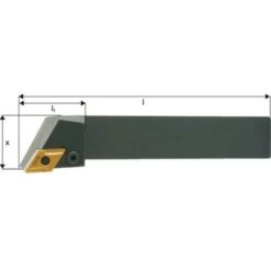 FP Porte-outils ISO 93° PDJNR/L, Désignation : PDJNR 2020 K15, Queue Vierkant 20 X 20 Mm, Dimensions L 125 Mm, Dimensions L1 : 35 Mm