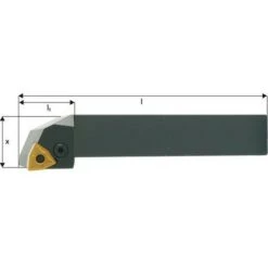 FP Porte-outils ISO 95° PWLNR/L, Désignation : PWLNR 2020 K08, Queue Vierkant 20 X 20 Mm, Dimensions L 125 Mm, Dimensions L1 : 28 Mm
