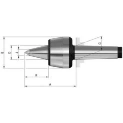 ROHM Pointe Tournante à Pointe Allongée N° 604 HVL, Taille : 101, MK 1, A 70,5 Mm, B : 34,5 Mm, D : 15 Mm, G : 12,065 Mm, K : 27 Mm, J : 9 Mm