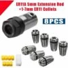 MOHOO 7PCS ER11 Spring Collet Set + ER11A 5mm Extension Rod Pour CNC Tour Gravure Workholding Kit