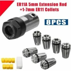 MOHOO 7PCS ER11 Spring Collet Set + ER11A 5mm Extension Rod Pour CNC Tour Gravure Workholding Kit