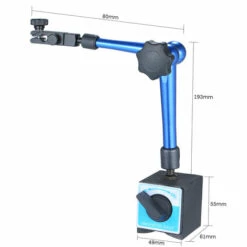 ASUPERMALL 350Mm Magnetique Base De Bras Universel Heavy Duty Dial Gauge Support Magnetique Support De Base Magnetique Pour L'Indicateur De Jauge D'Essai Avec Cadran Numerique 154Lbs Pull, Bleu -Tours et accessoires Soldes 23912508 5