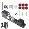 ASUPERMALL Mini-Tour Perles Polisseuse Machine Artisanat Travail Du Bois Bricolage Rotary Ensemble D'Outils Standard Broyage Set Eu Plug