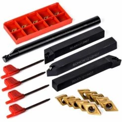 DRILLPRO 10 Pièces DCMT070204 Inserts En Carbure Avec 4 Pièces 12mm Tour D'alésage Barre De Tournage Porte-outil -Tours et accessoires Soldes 26498266 4