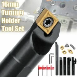 DRILLPRO Ensemble D'outils De Support De Rotation De Tige De 5 Pièces 16 MM Avec Lame Et Clé Pour Tour De Banc Et Outil De Tournage CNC -Tours et accessoires Soldes 27070465 4