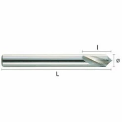 HEPYC Foret Métal à Centrer 90° HSSCO CNC D. 12 X Lt. 102 X Lu. 30 Mm