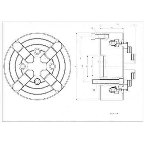 METALPROFI Mandrin 4 Mors Indépendants D. 125 Mm Pour Tour à Métaux 2 METALPROFI Mandrin 4 Mors Indépendants D. 125 Mm Pour Tour à Métaux – Image 2