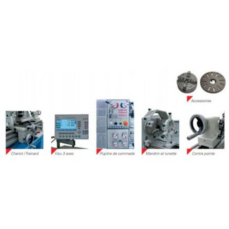 METALPROFI Tour à Métaux Monophasé - Visualisation 3 Axes - 1 000 - 1 500 W 230 V 5 METALPROFI Tour à Métaux Monophasé - Visualisation 3 Axes - 1 000 - 1 500 W 230 V – Image 5