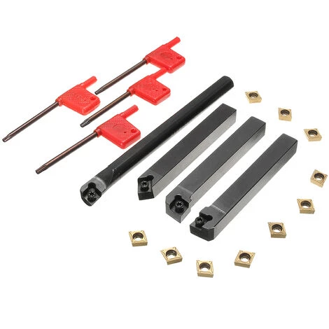 HAPPYSHOPPING 4 Ensembles De 12 Mm Porte-outil De Tour Porte-outil De Tour Barre D'alesage + 10 Lames En Carbure + 4 Cles, La Couleur De La Cleet De La Boite Sont Aleatoires 2 HAPPYSHOPPING 4 Ensembles De 12 Mm Porte-outil De Tour Porte-outil De Tour Barre D'alesage + 10 Lames En Carbure + 4 Cles, La Couleur De La Cleet De La Boite Sont Aleatoires – Image 2