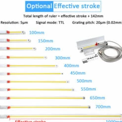 ASUPERMALL Regle Rapage Rulers Electronique Optique Regle Echelle Lineaire Fraiseuse Accessoires Lathe, 1000Mm -Tours et accessoires Soldes 31047595 4