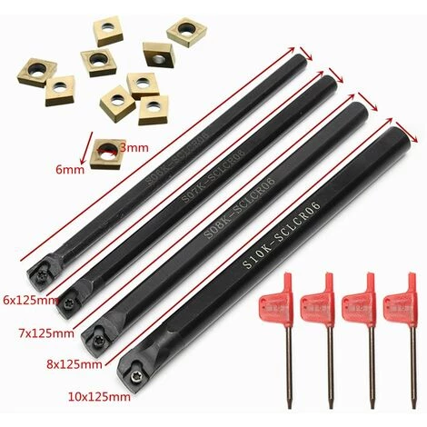 MOHOO CCMT060204-HM Inserts 6/7/8 / 10mm SCLCR06 Clés De Barre D'alésage De Tour Porte-outil De Rotation 5 MOHOO CCMT060204-HM Inserts 6/7/8 / 10mm SCLCR06 Clés De Barre D'alésage De Tour Porte-outil De Rotation – Image 5