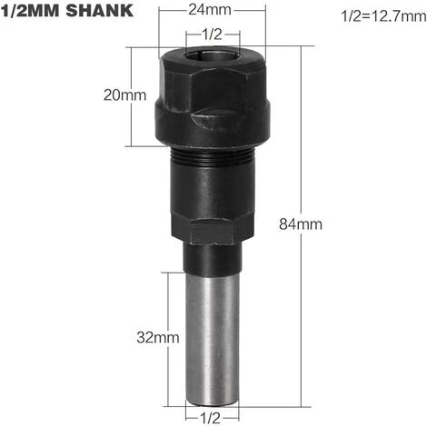 AIDUCHO Router Collet Extension Bit De Routeur Extension De Collet Et Rognage Découpage Machine De Gravure Extender Porte-mandrin De Travail Du Bois Fraise (1/4 Shank+8MM Shank+1/2 Shank) 4 AIDUCHO Router Collet Extension Bit De Routeur Extension De Collet Et Rognage Découpage Machine De Gravure Extender Porte-mandrin De Travail Du Bois Fraise (1/4 Shank+8MM Shank+1/2 Shank) – Image 4
