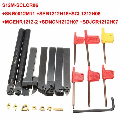 7 Set 12mm Shank 45HRC Tour Boring Bar Turning Tool Holder Set Avec Carbure Coxolo 3 7 Set 12mm Shank 45HRC Tour Boring Bar Turning Tool Holder Set Avec Carbure Coxolo – Image 3