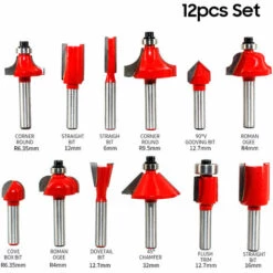 ASUPERMALL Jeu De Bits De Routeur De 1/4 Pouce Touche A Bois Toot Tool Torking Avec Boitier En Plastique, 12Pcs - 12Pcs -Tours et accessoires Soldes 36711274 3
