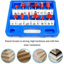 ASUPERMALL Jeu De Bits De Routeur De 1/4 Pouce Touche A Bois Toot Tool Torking Avec Boitier En Plastique, 12Pcs - 12Pcs -Tours et accessoires Soldes 36711274 4