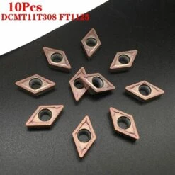 ECHOO 10 Pièces Outil De Tour CNC Outils De Tournage Inserts En Carbure Pour Le Traitement De L'acier Inoxydable,Dcmt11t308 Ft1125