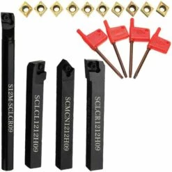 PERLE RARE 4PCs Inserts Indexables Tour Tournage Ensemble D'outils De Coupe Avec 10 Inserts S12M SCLCR09+SCLCR1212H09+SCLCL1212H09+SCMCN1212H09