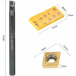 SUPERSELLER 10 Pièces/boîte CCMT060204-HM Inserts En Carbure + 6/7/8/10mm SCLCR06 Support Barre D'alésage + 4 Pièces Clé CNC Tour Outil De Tournage -Tours et accessoires Soldes 48158026 3