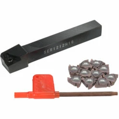 SUPERSELLER 10 Pièces/boîte VP15TF 16ER AG60 Inserts En Carbure + Porte-insert SER1212H16 + Clé T15 Ensemble D'outils De Tournage De Filetage Pour Machine CNC