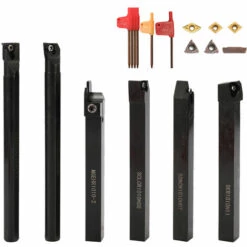SUPERSELLER Accessoire Pour Tour à Métaux 10mm 6 Pièces Bricolage Alliage Dur Avec Clé à Insérer En Carbure Tige Support De Tour Barre D'alésage CNC Outils Ensemble Outil De Tournage
