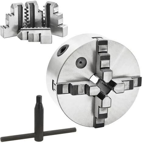 YOUTHUP Mandrin De Tour Auto-centrant à 4 Mâchoires 160 Mm Acier 2 YOUTHUP Mandrin De Tour Auto-centrant à 4 Mâchoires 160 Mm Acier – Image 2