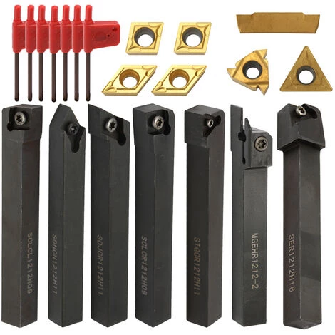 QERSTA La Barre D'Alesage De Support De Carbure Insere Avec Des Cles, 21Pcs 1 QERSTA La Barre D'Alesage De Support De Carbure Insere Avec Des Cles, 21Pcs