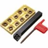 QERSTA 12x100mm Porte-Outil De Tournage De Tour Avec 10 CCMT09T304-PM Inserts En Carbure 1 Manuel D'instructions