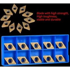 BARES Coffret De 10pcs Lames Inserts Rotatifs Forme Losange CNC Cutters En Carbure DCMT11T304-HM YBC251 Outil Tournage Filtage Pour Finition D'Acier Pour Tours, Fraiseuses -Tours et accessoires Soldes 56057891 5