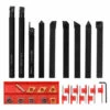 HAPPYSHOPPING Ensemble D'outils De Tournage 9 Pieces Haute Duretefraise En Metal Tour Porte-outil CNC Avec Cleet Lame 10mm