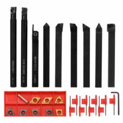 HAPPYSHOPPING Ensemble D'outils De Tournage 9 Pieces Haute Duretefraise En Metal Tour Porte-outil CNC Avec Cleet Lame 10mm