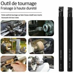 HAPPYSHOPPING Ensemble D'outils De Tournage 9 Pieces Haute Duretefraise En Metal Tour Porte-outil CNC Avec Cleet Lame 10mm -Tours et accessoires Soldes 57587169 5