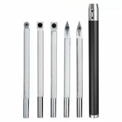 WENH Ensemble D'outils De Tour à Bois à Pointes En Carbure, Avec Fraises En Carbure, Poignée En Alliage Amovible Et étui De Transport En Aluminium Pour Les Bricoleurs Amateurs