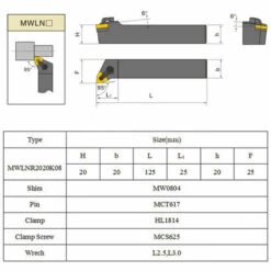 HAPPYSHOPPING Outil De Tournage MWLNR2020K08 Tige De Forage A Pince + WNMG080404 -Tours et accessoires Soldes 59852029 5