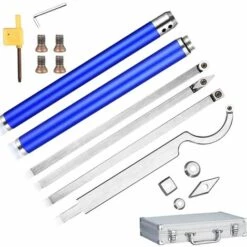 WENH Ensemble D'outils De Tour à Bois à Pointes En Carbure, Avec Fraises En Carbure, Poignée En Alliage Amovible Et étui De Transport En Aluminium Pour Les Bricoleurs Amateurs