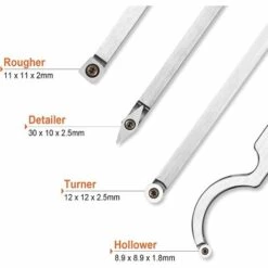 WENH Ensemble D'outils De Tour à Bois à Pointes En Carbure, Avec Fraises En Carbure, Poignée En Alliage Amovible Et étui De Transport En Aluminium Pour Les Bricoleurs Amateurs -Tours et accessoires Soldes 60112299 3