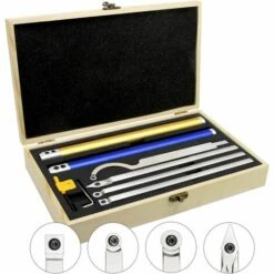 WENH Outils De Tournage Les Outils De Tour, Lame Au Carbure De Tungstène, 2 Manches En Aluminium, Manche En Acier Inoxydable, Adapté Aux Amateurs De Travail Du Bois