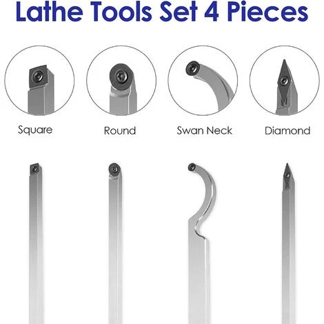 WENH Outils De Tournage Les Outils De Tour, Lame Au Carbure De Tungstène, 2 Manches En Aluminium, Manche En Acier Inoxydable, Adapté Aux Amateurs De Travail Du Bois 2 WENH Outils De Tournage Les Outils De Tour, Lame Au Carbure De Tungstène, 2 Manches En Aluminium, Manche En Acier Inoxydable, Adapté Aux Amateurs De Travail Du Bois – Image 2