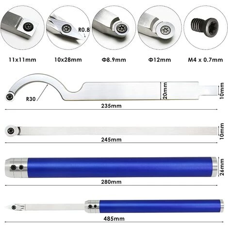 WENH Outils De Tournage Les Outils De Tour, Lame Au Carbure De Tungstène, 2 Manches En Aluminium, Manche En Acier Inoxydable, Adapté Aux Amateurs De Travail Du Bois 5 WENH Outils De Tournage Les Outils De Tour, Lame Au Carbure De Tungstène, 2 Manches En Aluminium, Manche En Acier Inoxydable, Adapté Aux Amateurs De Travail Du Bois – Image 5