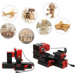 SUPERSELLER Mini DIY 6 En 1 Transformateur Motorisé Multifonctionnel Machine Polyvalente Scie Sauteuse Meuleuse Perceuse Tour à Métal En Plastique Tour à Bois Perçage Ponçage Tournage Fraisage Sciage Machine Kit D'outils -Tours et accessoires Soldes 60712973 5