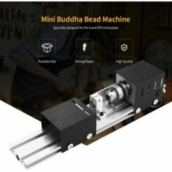 AOUGO Bricolage Tour De Polissage Forage Rotatif Outil, 100W Mini Perles Machine Miniature Bouddha Tour Perle Lathe Perles Du Bois -Tours et accessoires Soldes 60907198 3