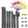 ROSIER 21Pcs Porte-Outil De Tournage, Tournage En Carbure Multifonctionnel Support Alésoir Avec Inserts De Carbure, Pour Outil De Tour——VEBTles