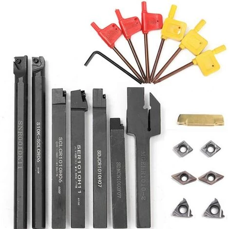 ROSIER 21Pcs Porte-Outil De Tournage, Tournage En Carbure Multifonctionnel Support Alésoir Avec Inserts De Carbure, Pour Outil De Tour——VEBTles 1 ROSIER 21Pcs Porte-Outil De Tournage, Tournage En Carbure Multifonctionnel Support Alésoir Avec Inserts De Carbure, Pour Outil De Tour——VEBTles