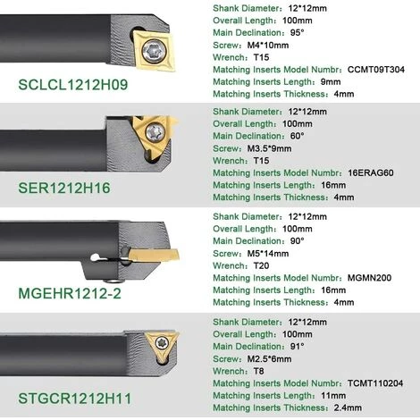 ROSIER Porte-Outil De Tournage Tournage En Carbure 21Pcs 12mm En Carbone Avec Clés Pour Outil De Tour——VEBTles 3 ROSIER Porte-Outil De Tournage Tournage En Carbure 21Pcs 12mm En Carbone Avec Clés Pour Outil De Tour——VEBTles – Image 3