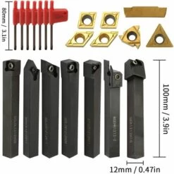 ROSIER Porte-Outil De Tournage Tournage En Carbure 21Pcs 12mm En Carbone Avec Clés Pour Outil De Tour——VEBTles 9 ROSIER Porte-Outil De Tournage Tournage En Carbure 21Pcs 12mm En Carbone Avec Clés Pour Outil De Tour——VEBTles -Tours et accessoires Soldes 63644183 5