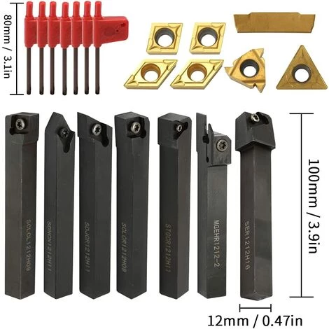 ROSIER Porte-Outil De Tournage Tournage En Carbure 21Pcs 12mm En Carbone Avec Clés Pour Outil De Tour——VEBTles 5 ROSIER Porte-Outil De Tournage Tournage En Carbure 21Pcs 12mm En Carbone Avec Clés Pour Outil De Tour——VEBTles – Image 5