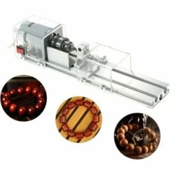 NAXUNNN 100W Mini Perles Machine Miniature Tour Bricolage Bois Bouddha Perle Tour Broyage Et Perles De Polissage Du Bois Bricolage Lathe Polissage Forage Rotatif Outil 12-24Vcc -Tours et accessoires Soldes 63743775 4