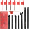 DECKON 8mm 7 Pieces Ensemble D'outils De Tournage Haute Durete Metal Fraise Tour CNC Porte-outil Avec Cle Avec Lame